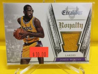 James Worthy 2014 - 15 Panini Excalibur Royalty Jersey Patch 18 Lakers
