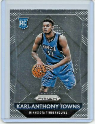2015 - 16 Panini Prizm Karl Anthony Towns Rookie Card 328 " T - Wolves "