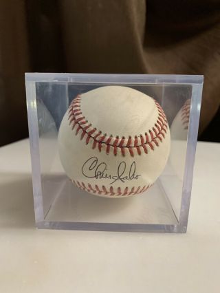 Chris Sabo Signed Baseball W/display Case