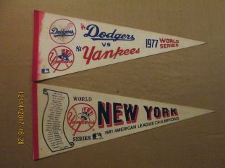 Mlb York Yankees Vintage 1977 & 1981 World Series Logo Baseball Pennants