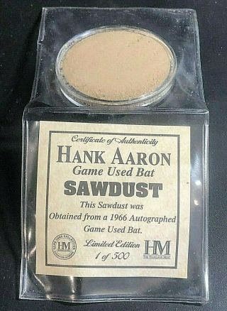 Hank Aaron Highland Game Bat Sawdust Limited Edition 1 Of 500
