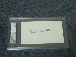 Arnie Weinmeister Autographed 3x5 Index Card Psa Certified Encapsulated