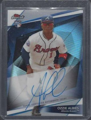 Ozzie Albies 2018 Topps Finest Refractor Braves Rookie On Card Auto Rc