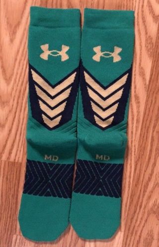 Notre Dame Football 2015 Shamrock Series Boston Team Issued Under Armour Socks M