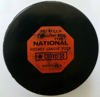 Ccm Official Art Ross National Hockey League Practice Game Puck Converse Usa