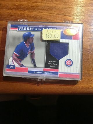 2002 Donruss Leaf Certified Andre Dawson Game Worn Oatch Relic /80 Cubs