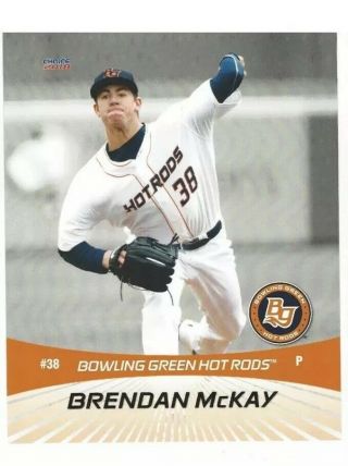 Brendan Mckay 2018 Bowling Green Hot Rods - 8x10 Flip Card - Tampa Bay Devil Rays