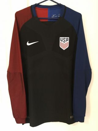 2016 2017 Player Issue Usa Soccer Jersey Long Sleeve Nike Usmnt Large Authentic