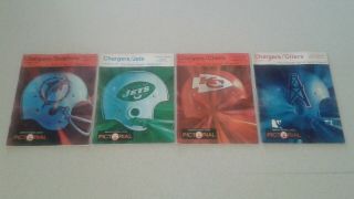 4 San Diego Chargers Game Programs/magazines 1968 Jets/dolphins/oilers/chiefs