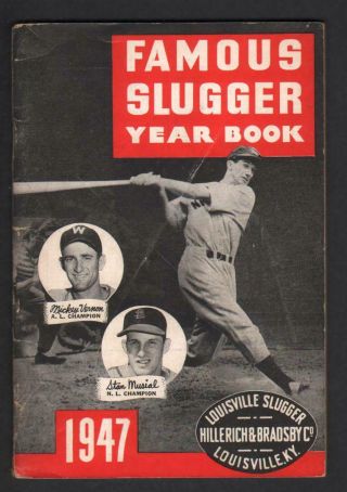 1947 Famous Slugger Baseball Yearbook W/ Stan Musial & Mickey Vernon Cover