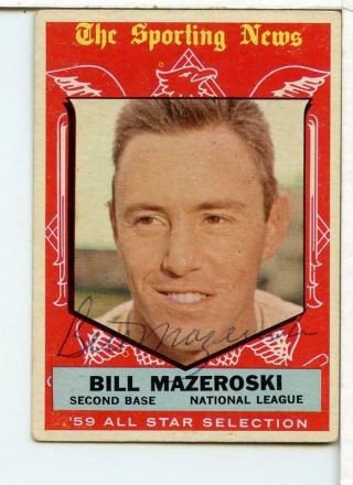 Bill Mazeroski Signed 1959 Topps Baseball Card In Person Auto Ipa Sai1697