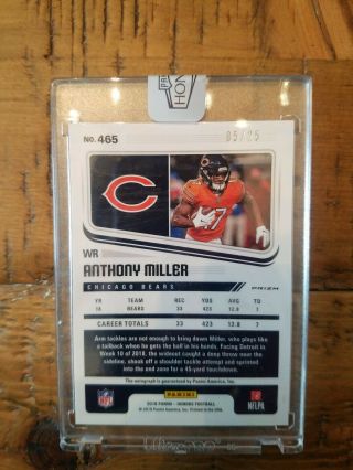 2018 Honors Score Artist ' s Proof Anthony Miller Blue RC Auto 05/25 - Bears 3