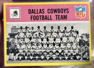 1967 Football Dallas Cowboys Team Card 49 Vg,
