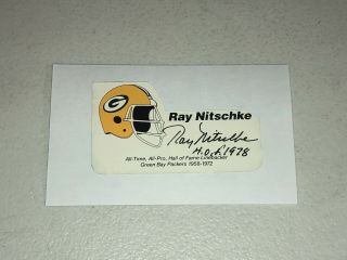 Ray Nitschke Hof Signed Autographed Cut Auto Index - Psa/dna Bas Guarantee