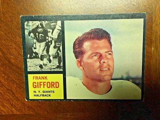 1962 Frank Gifford 104 Bv $50.  00 Vg.