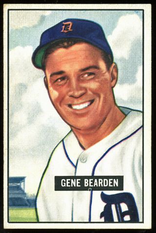 1951 Bowman 284 Gene Bearden,  Tigers.  Ex,