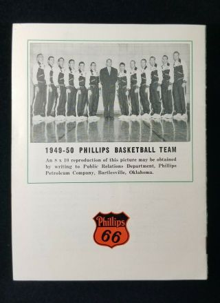 1949 - 50 EXMT VTG PHILLIPS 66 AAU ALL AMERICAN LEAGUE BASKETBALL TEAM BOOKLET 3
