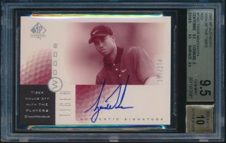 2001 Sp Authentic Tiger Woods Sign Of The Times Red Auto Autograph /274 Bgs 9.  5