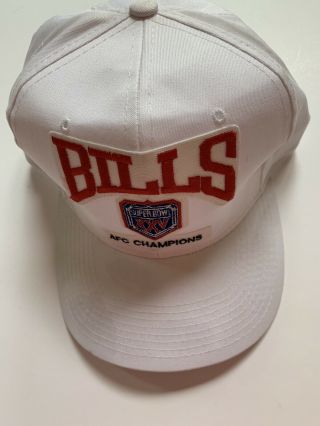 Vintage 1990 Buffalo Bills Bowl XXV 25 NFL White Snapback Hat Cap 6