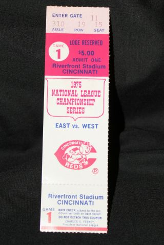 1975 National League Championship Series Game 1 Ticket Stub