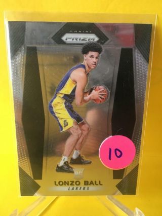 Lonzo Ball 2017 - 18 Panini Prizm Rookie Card 289 Los Angeles Lakers