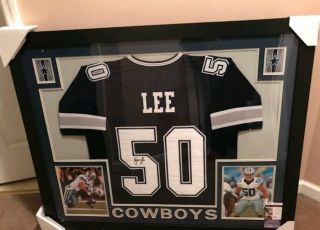 Dallas Cowboys Framed Autographed Sean Lee jersey JSA 3