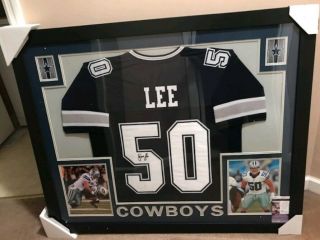 Dallas Cowboys Framed Autographed Sean Lee jersey JSA 4
