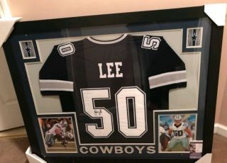 Dallas Cowboys Framed Autographed Sean Lee jersey JSA 5