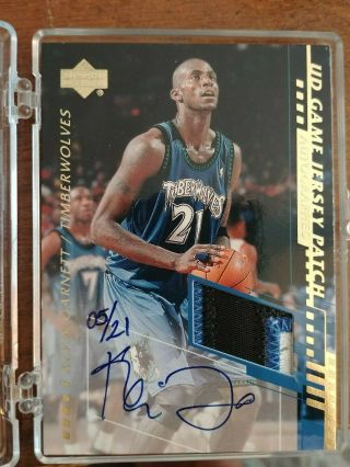 Kevin Garnett 2000 - 01 Ud Game Jersey Patch Autograph Auto 05/21