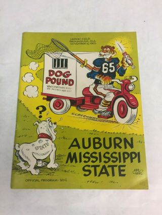 Vintage 1965 Auburn Vs.  Mississippi State College Football Program Phil Neel
