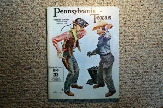 1966 University Of Pennsylvania Vs.  University Of Texas - Vintage Football Program
