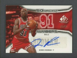 2006 - 07 Sp Game Significant Numbers Dennis Rodman Bulls Jersey Auto /91