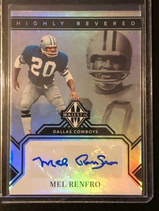 2019 Majestic Highly Revered Dallas Cowboys Mel Renfro Autograph 4/10