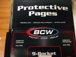 9 Pocket Pages Bcw Pro Binder Cards.  Coupon Sleeves