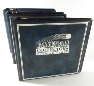 (3) Basketball Collectors Trading Card Albums 3 - Ring Binders