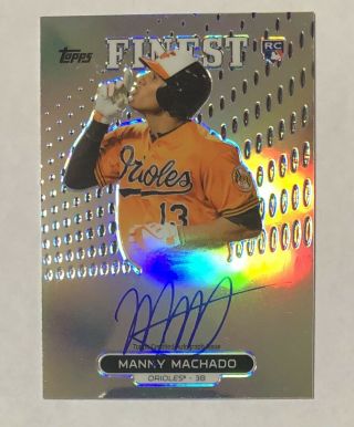 Manny Machado 2013 Topps Finest Refractor Rc Rookie Auto Autograph Card Ra - Mm