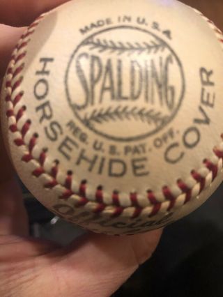 Vintage Spalding Official League Baseball Rare 171 Hand Sewed Auto APBA 5