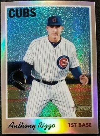 2019 Topps Heritage 406 Anthony Rizzo Sp Chrome Refractor 035/570 Cubs Nm