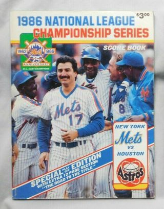 1986 York Mets Vs Houston Astros Nlcs Program Strawberry Hernandez