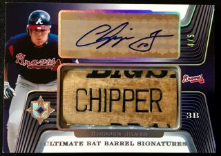 Chipper Jones Hof Atlanta Braves Ud Bat Barrel Autograph “chipper” Big Stick 4/5