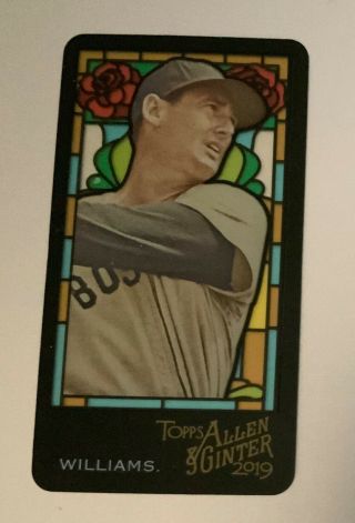 2019 Topps Allen & Ginter Ted Williams Mini Stained Glass Parallel 1 Of 10 Made