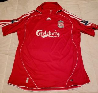Liverpool Fc 2007 - 2008 Premier League Gerrard 8 Jersey Adidas Shirt Xl