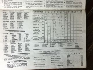 (2) 1960 St.  Louis Cardinals Official Scorecards (Giants/Braves) Scored/Unscored 5