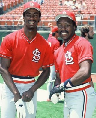 1985 Vince Coleman & Willie Mcgee St.  Louis Cardinals Classic Glossy Photo 8x10