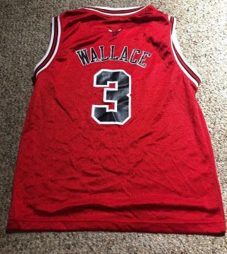 Adidas Ben Wallace Chicago Bulls 3 Basketball Jersey Youth M 10 - 12