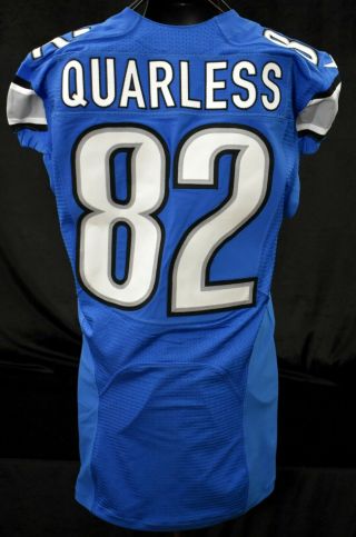 2016 Andrew Quarless 82 Detroit Lions Game Worn Jersey W/ Wcf Patch Loa