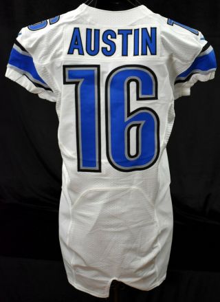 2012 Austin 16 Detroit Lions Game Worn Football Jersey Lelands Loa