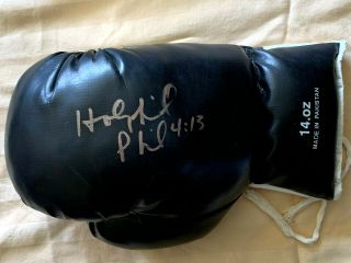 Evander Holyfield Autographs Boxing Glove Vintage Lace Up 14 Oz Champ Signed