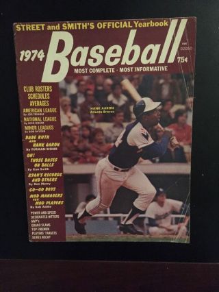 Street And Smith 1974 Baseball Yearbook Hank Aaron On Cover
