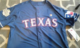 2011 Texas Rangers World Series Jersey.  Ian Kinsler Size 52.